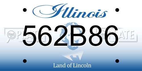 562B86 Illinois License Plate