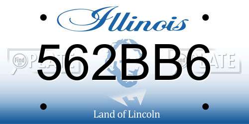 562BB6 Illinois License Plate