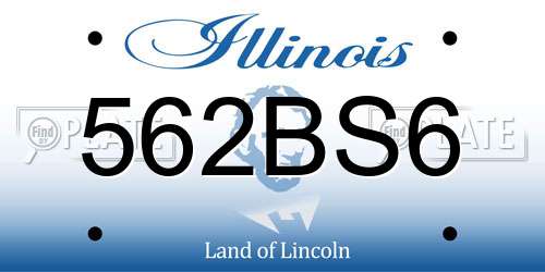 562BS6 Illinois License Plate
