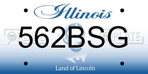 562BSG Illinois License Plate