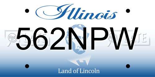 562NPW Illinois License Plate