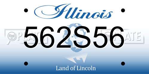 562S56 Illinois License Plate