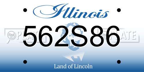 562S86 Illinois License Plate
