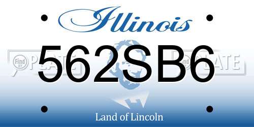 562SB6 Illinois License Plate