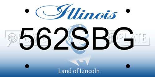 562SBG Illinois License Plate
