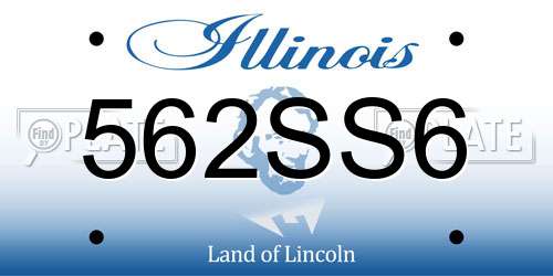 562SS6 Illinois License Plate