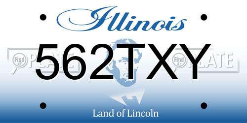 562TXY Illinois License Plate