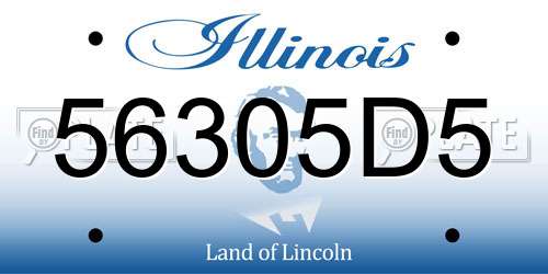 56305D5 Illinois License Plate