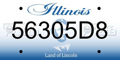 56305D8 Illinois License Plate