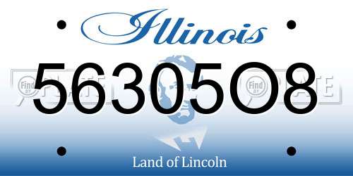 56305O8 Illinois License Plate