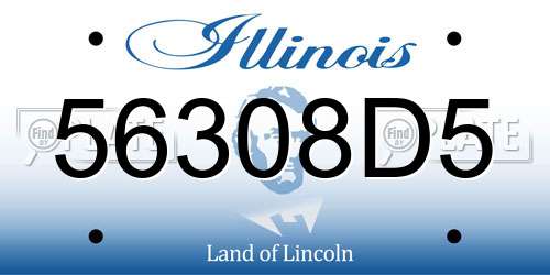 56308D5 Illinois License Plate