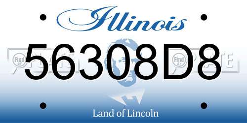 56308D8 Illinois License Plate