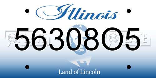 56308O5 Illinois License Plate