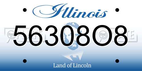 56308O8 Illinois License Plate