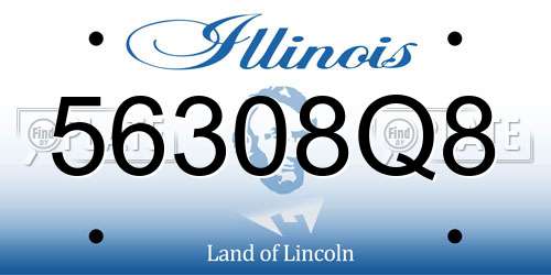 56308Q8 Illinois License Plate