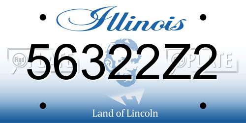 56322Z2 Illinois License Plate