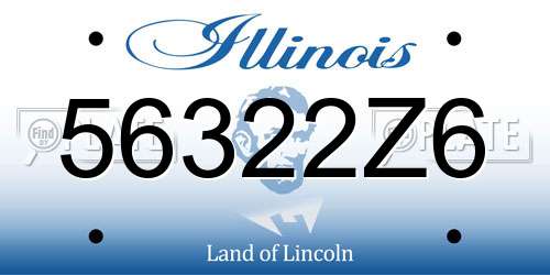 56322Z6 Illinois License Plate