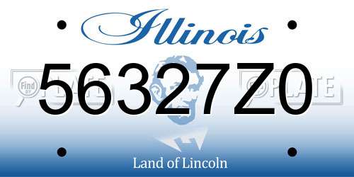 56327Z0 Illinois License Plate
