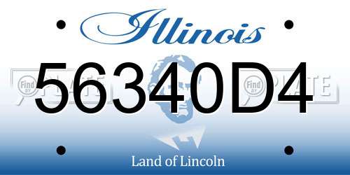 56340D4 Illinois License Plate