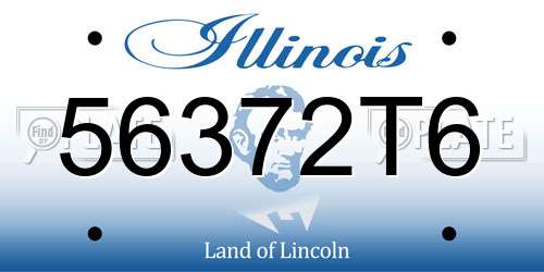 56372T6 Illinois License Plate