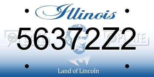 56372Z2 Illinois License Plate