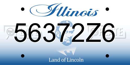 56372Z6 Illinois License Plate