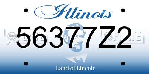 56377Z2 Illinois License Plate