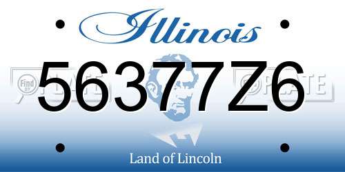 56377Z6 Illinois License Plate