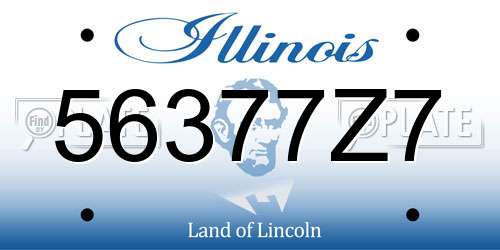 56377Z7 Illinois License Plate