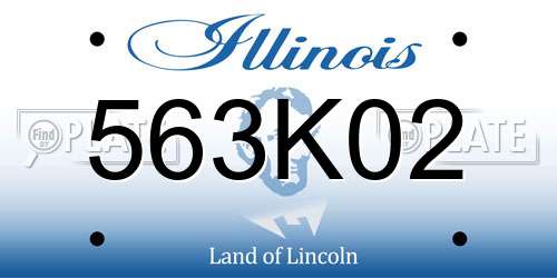 563K02 Illinois License Plate