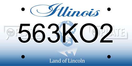 563KO2 Illinois License Plate
