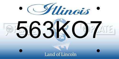 563KO7 Illinois License Plate