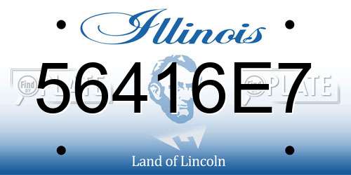 56416E7 Illinois License Plate