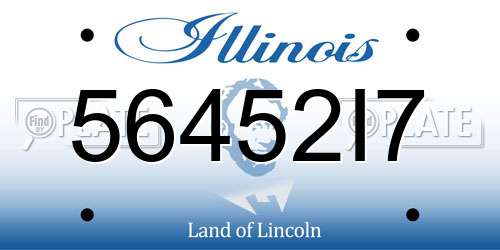 56452I7 Illinois License Plate