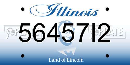 56457I2 Illinois License Plate