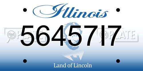 56457I7 Illinois License Plate