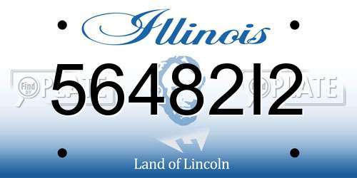 56482I2 Illinois License Plate