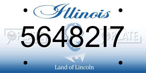 56482I7 Illinois License Plate