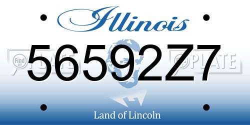 56592Z7 Illinois License Plate
