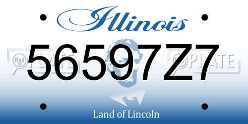 56597Z7 Illinois License Plate