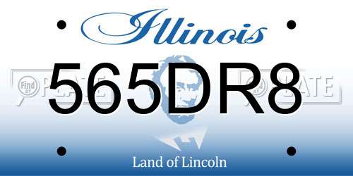 565DR8 Illinois License Plate