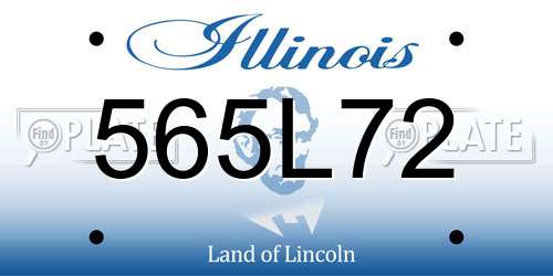 565L72 Illinois License Plate