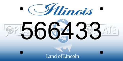 566433 Illinois License Plate