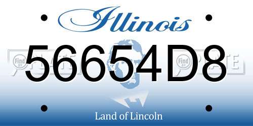 56654D8 Illinois License Plate