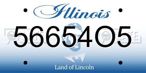 56654O5 Illinois License Plate