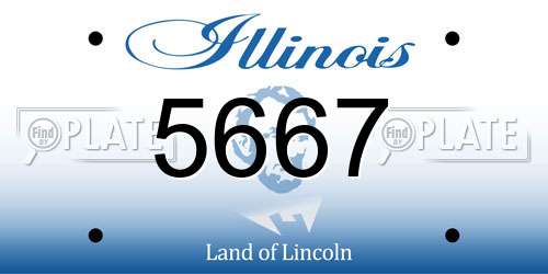 5667 Illinois License Plate