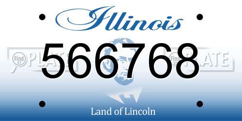 566768 Illinois License Plate