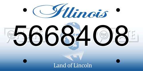 56684O8 Illinois License Plate