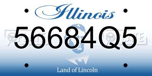 56684Q5 Illinois License Plate