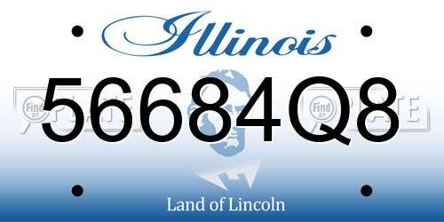 56684Q8 Illinois License Plate